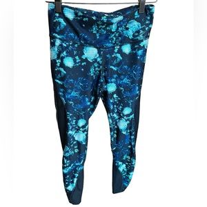 Nike Leggings Blue & Black 7/8 Mid Rise